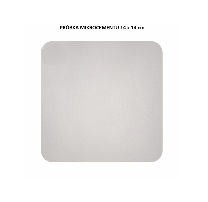 Próbka koloru mikrocementu na płycie HDF o wymiarze 14x14cm